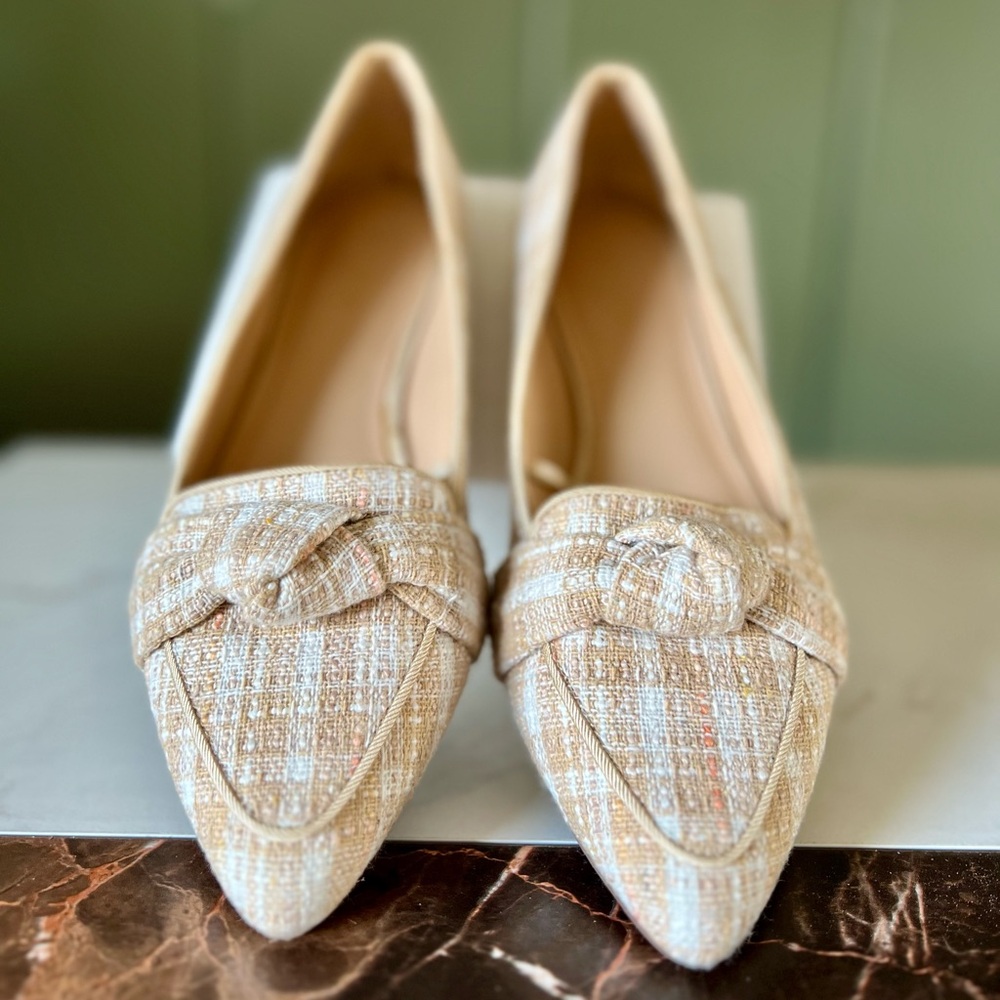 Ann Taylor Factory Cream Flats with Bow